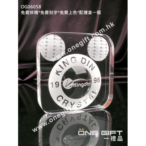 OG06058 正方形全透明紀念水晶 OG06058 正方形全透明紀念水晶