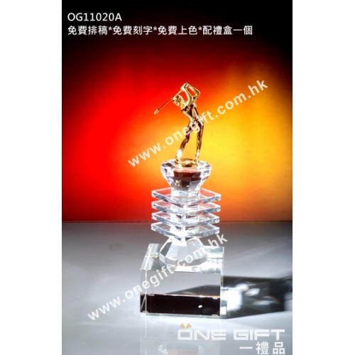 OG11020A 高爾夫球水晶連人像配件 OG11020A 高爾夫球水晶連人像配件