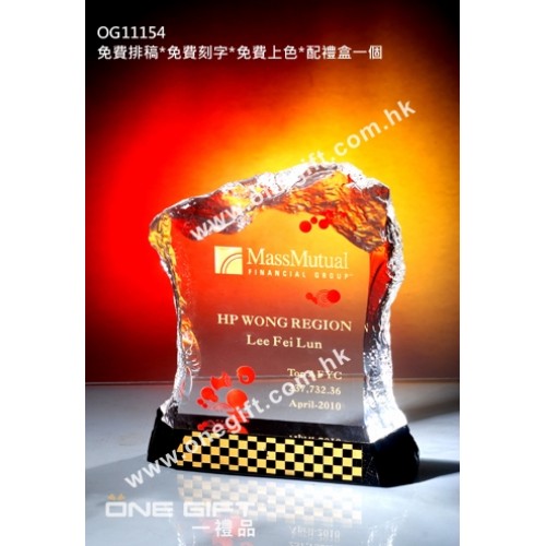 OG11154 全透明壓形紀念水晶座 OG11154 全透明壓形紀念水晶座
