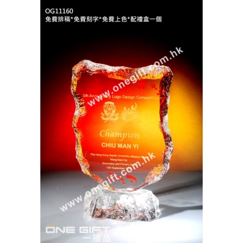 OG11160 全透明壓形紀念水晶座 OG11160 全透明壓形紀念水晶座