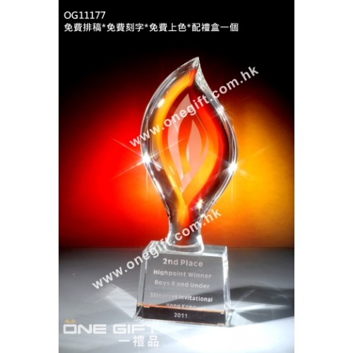 OG11177 全透明火炬形水晶獎座 OG11177 全透明火炬形水晶獎座