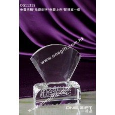 OG11315 扇形／貝殼形透明水晶座
