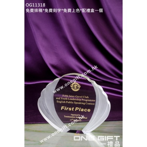 OG11318 貝殼形透明水晶座 OG11318 貝殼形透明水晶座