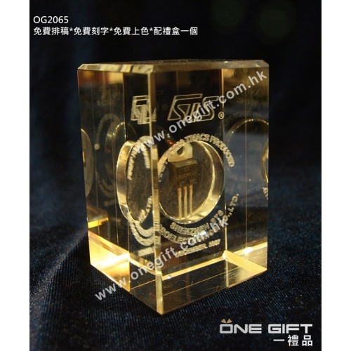 OG2065 2D鐳射內雕全透明紀念水晶 2D Laser Crystal OG2065 2D鐳射內雕全透明紀念水晶 2D Laser Crystal